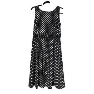 Chaps Women's sz L Polk Dot Fit and Flare Dress